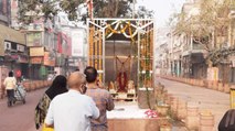 Steel structure replaces demolished temple at Chandni Chowk