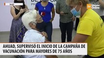 Oscar Herrera Ahuad, supervisó el inicio de la campaña de vacunación para mayores de 75 años en la provincia