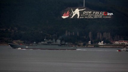Rus savaş gemisi 'Novocherkassk' Çanakkale Boğazı’ndan geçti