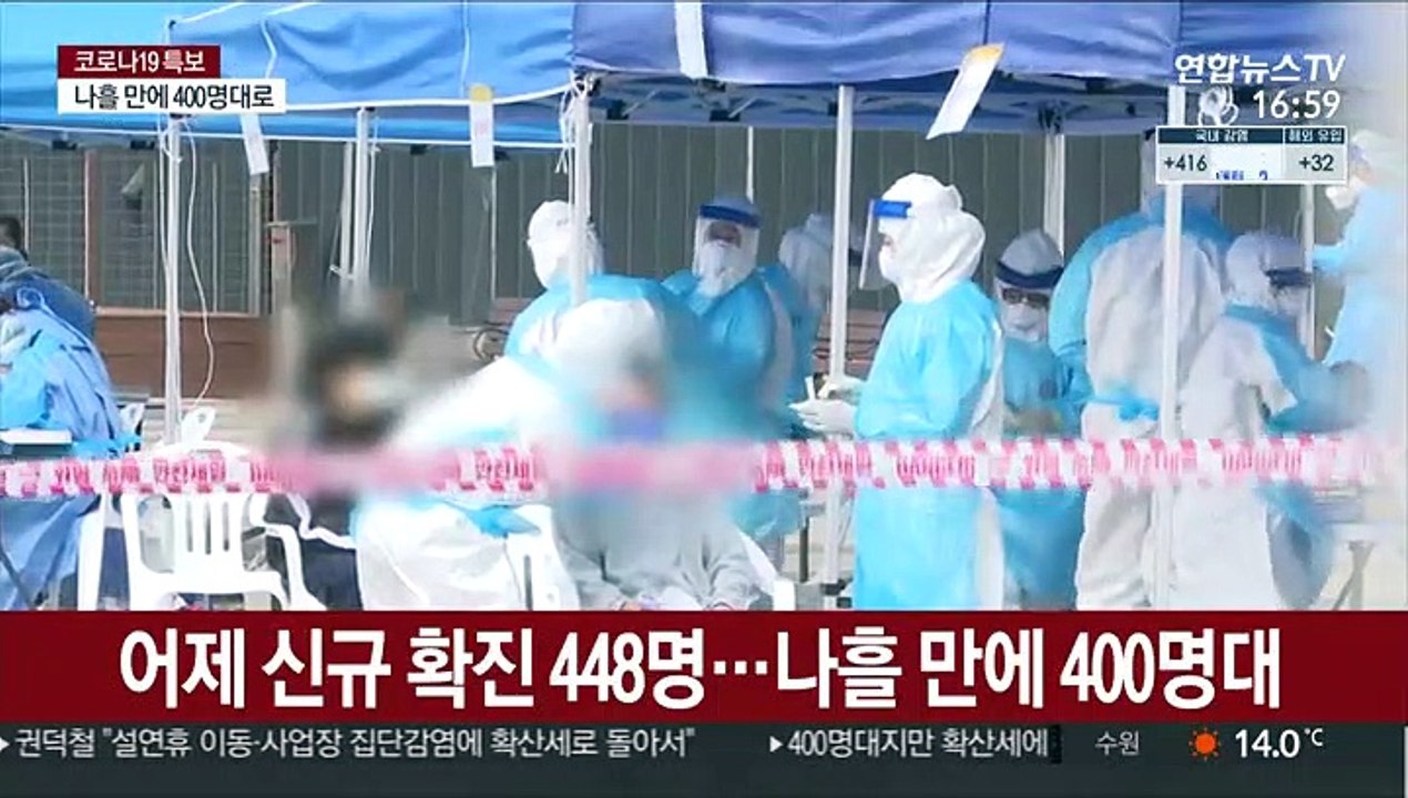나흘 만에 400명대…전국 집단감염 계속