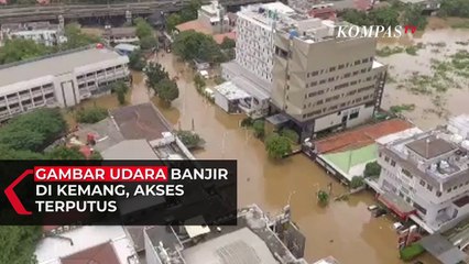 [Gambar Udara] Banjir di Jalan Raya Kemang, Puluhan Mobil Tenggelam
