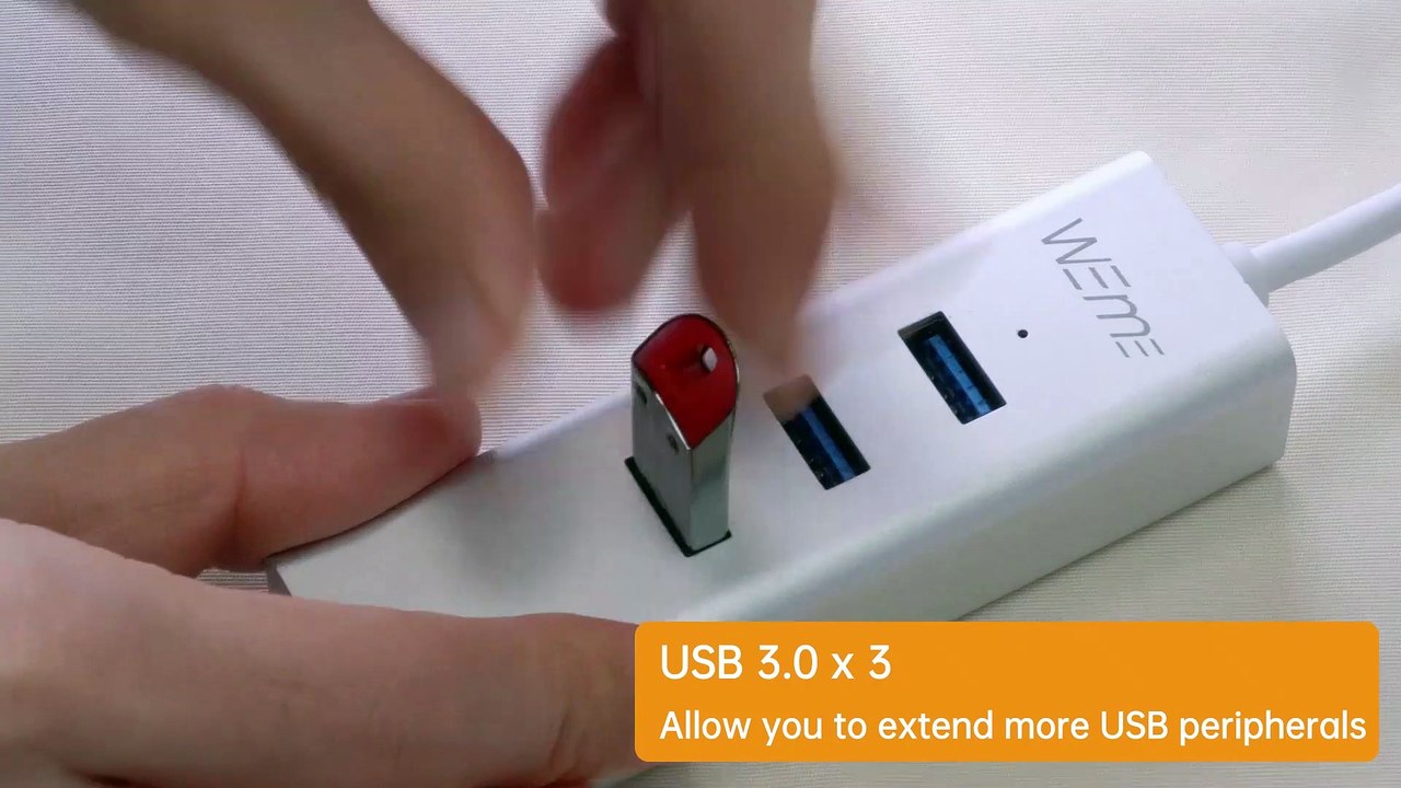 How to use a USB to Ethernet Adapter? (WEme USB Ethernet Adapter to Type C Hub）