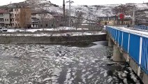Kars’ta 'yalancı bahar' sona erdi... Soğuktan akarsular buz tuttu
