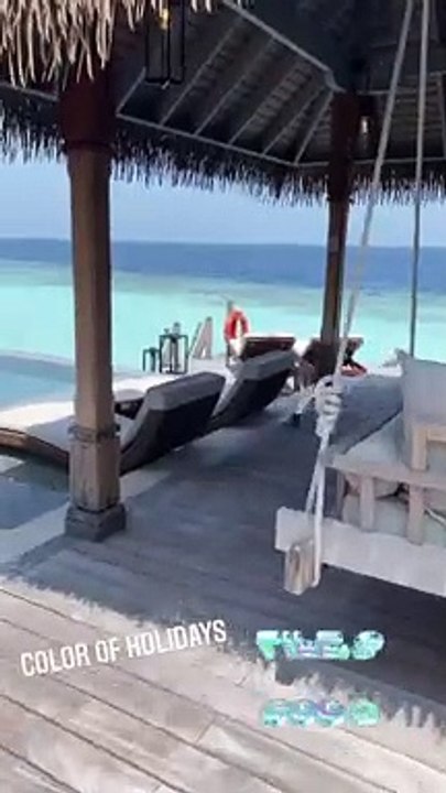 Cathy Guetta s'est offert des vacances aux Maldives en famille.