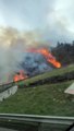 Un incendio forestal en Bera avanza de manera descontrolada hacia Francia