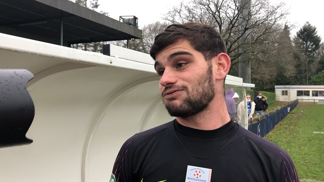 Matteo Petitgenet, gardien de l’US Montagnarde après la qualification en 16es de la Coupe de France
