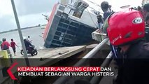 Kapal Ferry Karam Saat Akan Bongkar Muatan di Sambas, Kalimantan Barat
