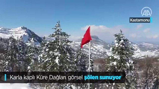 Karla kaplı Küre Dağları görsel şölen sunuyor