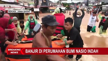 Banjir di Bumi Nasio Indah Bekasi Capai Tinggi 2 Meter