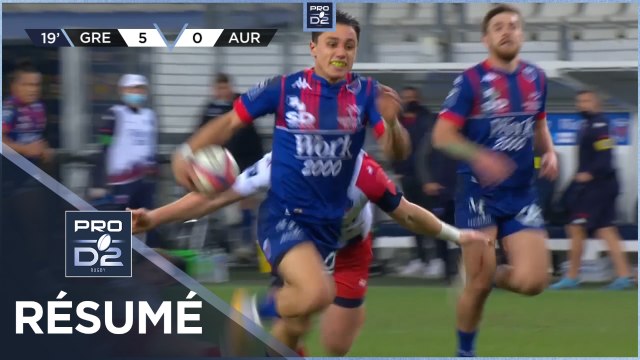 PRO D2 - Résumé FC Grenoble Rugby-Stade Aurillacois: 24-5 - J20 - Saison 2020/2021