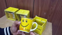 Unboxing and Review of 3 cute emoji coffee mug for gift