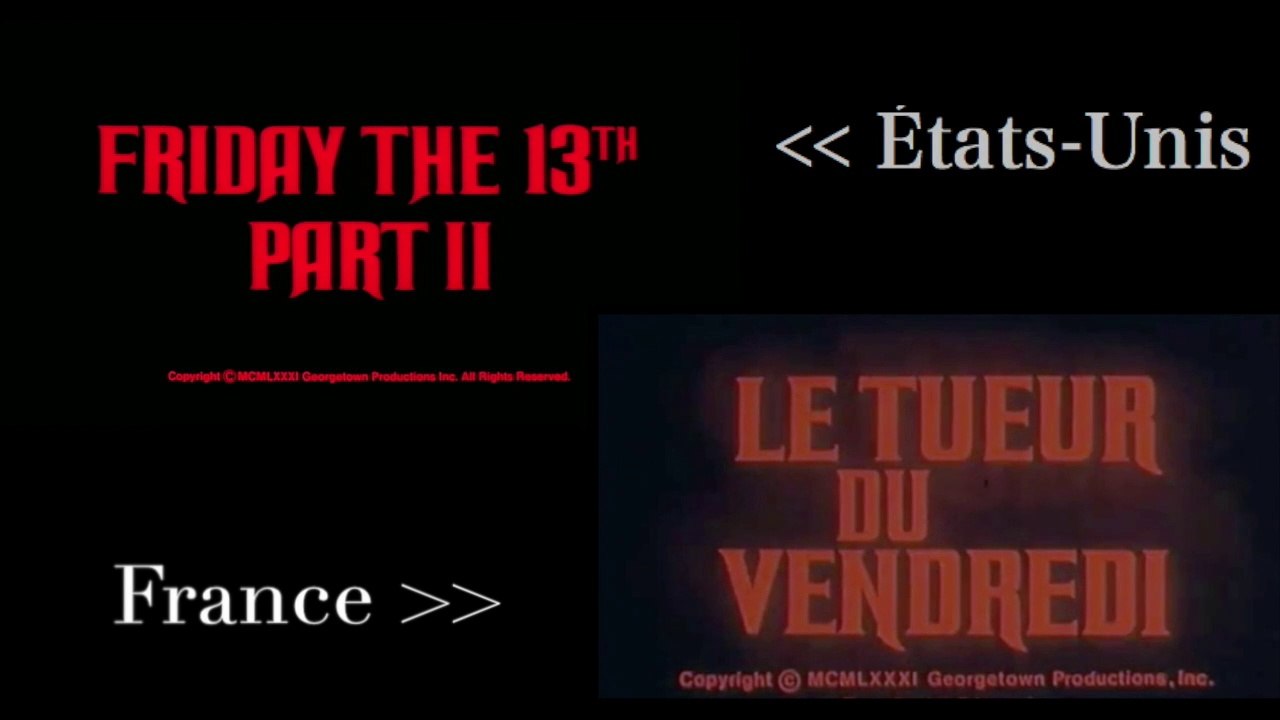 LE TUEUR DU VENDREDI (1981) Comparatif Bandes Annonces E.U. / France