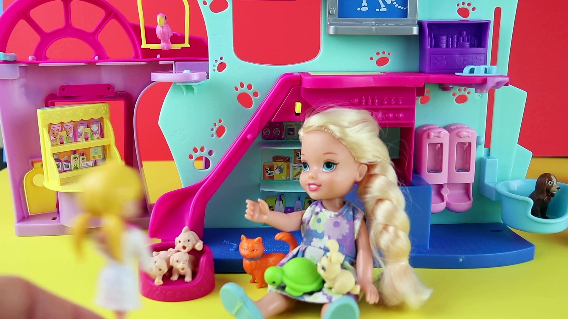 ⁣Pet Hospital ! Elsa and Anna Toddlers - Bad Kitty - Puppy Check-up