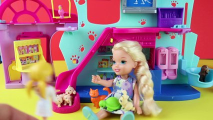 Pet Hospital ! Elsa and Anna Toddlers - Bad Kitty - Puppy Check-up