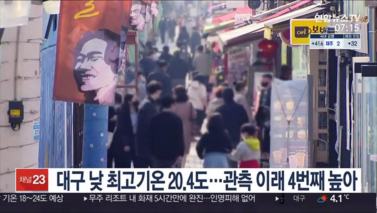 대구 낮 최고기온 20.4도…관측 이래 4번째 높아