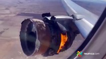 tn7 Video- avión de United Airlines logra aterrizar con éxito tras una falla en el motor-200221