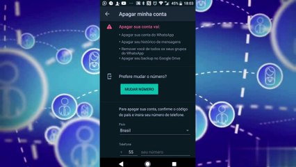 Como excluir uma conta no WhatsApp