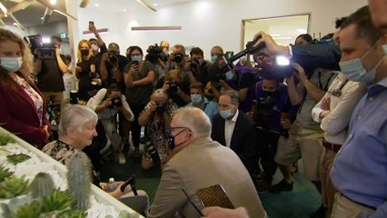 84-year-old WWII survivor first alongside PM to get jab