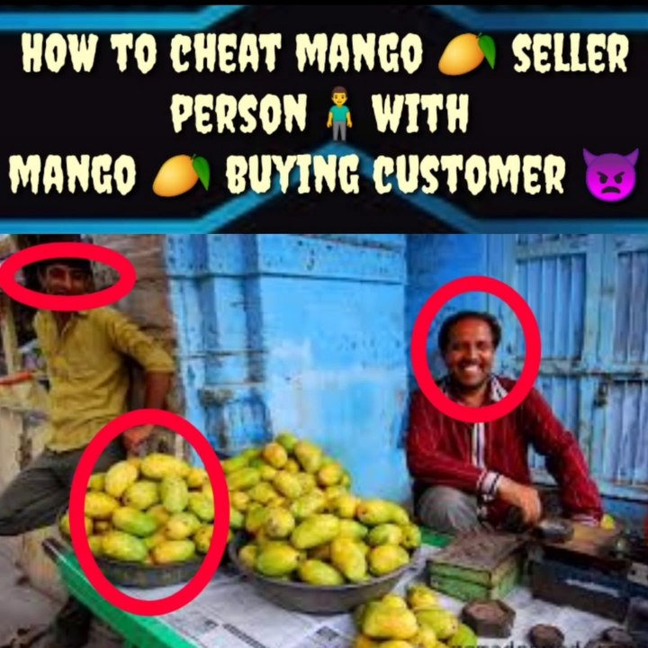 [CCTV CAMERA CAPTURE] HOW TO CHEAT MANGO  SELLER PERSON‍♂️WITH  MANGO  BUYING CUSTOMER 