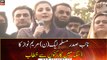 PML-N Vice President Maryam Nawaz Sharif addresses rally participants at Daska