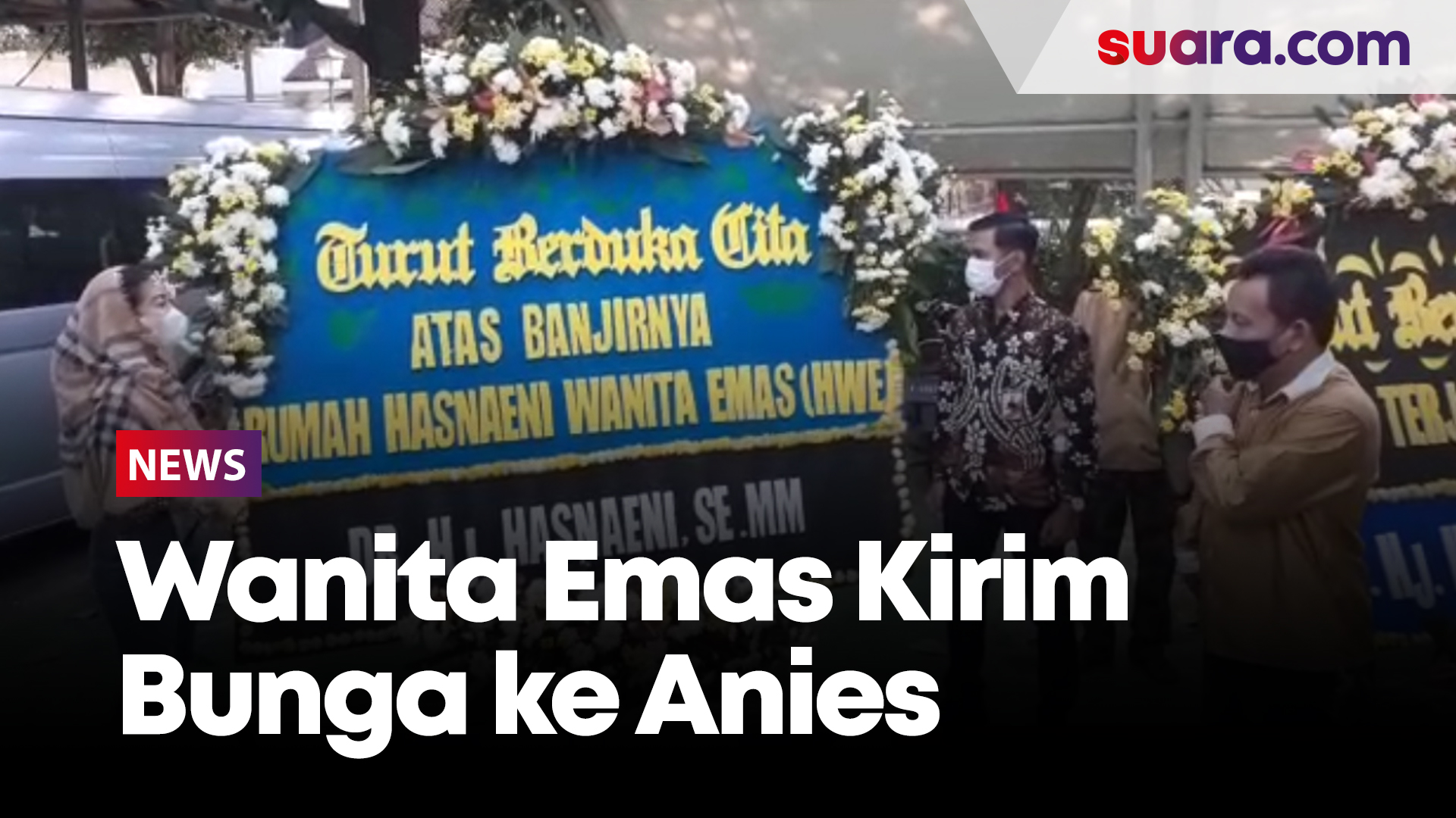 Anies Baswedan Dapat Kiriman Bunga dari Wanita Emas