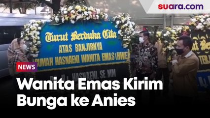 Anies Baswedan Dapat Kiriman Bunga dari Wanita Emas