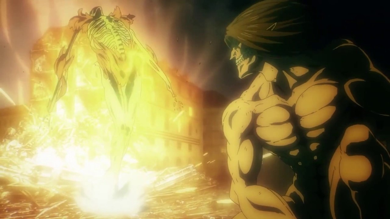 Eren vs Warhammer Titan  FULL FIGHT -  Attack on Titan Final Season 4