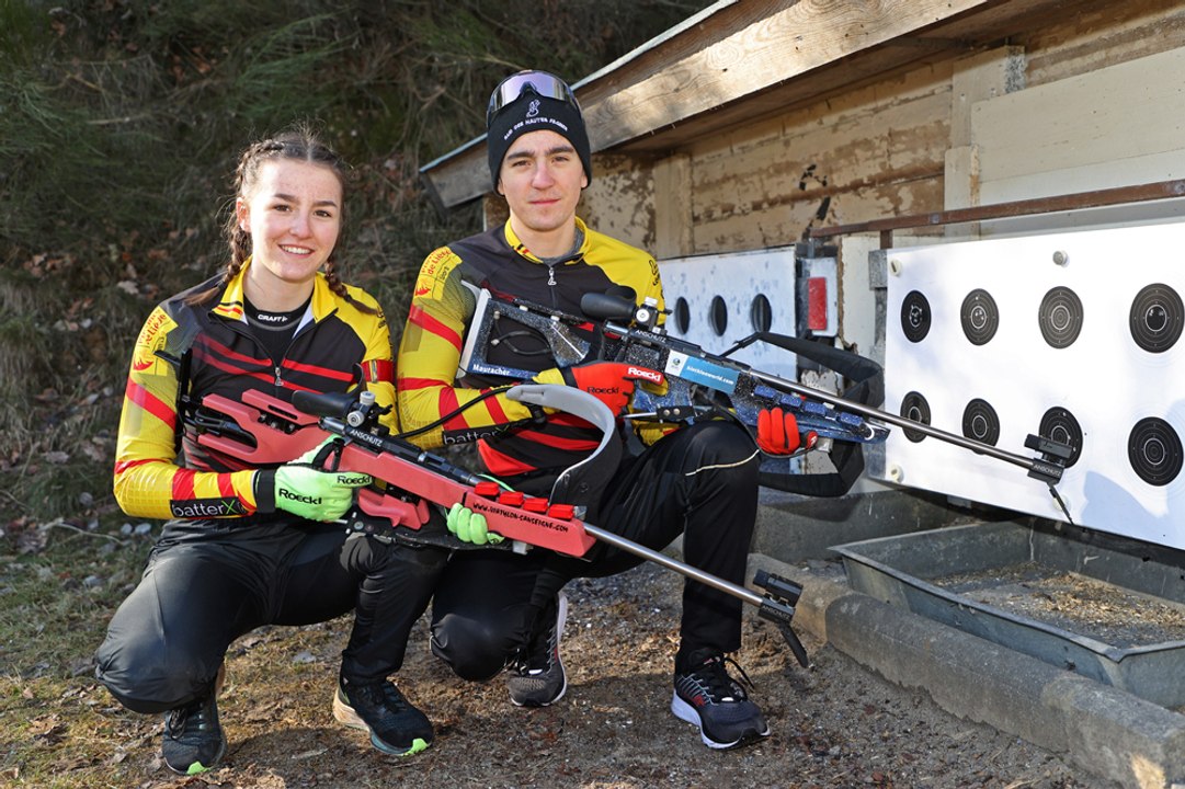 BIATHLON - Manon (17 ans) et Florent (19 ans) à l'entrainement le 21 février 2021