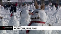Construir bonecos de neve para salvar uma criança