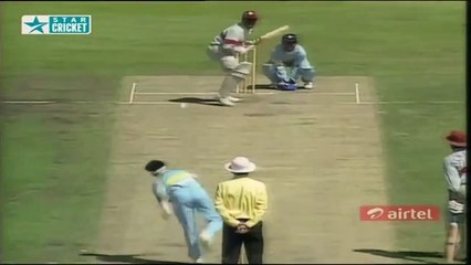 Brian Lara stumped by Kiran Moore off Narender Hirwani Bowling.