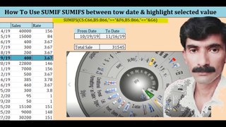 SUMIFS between tow date and highlight record or value
