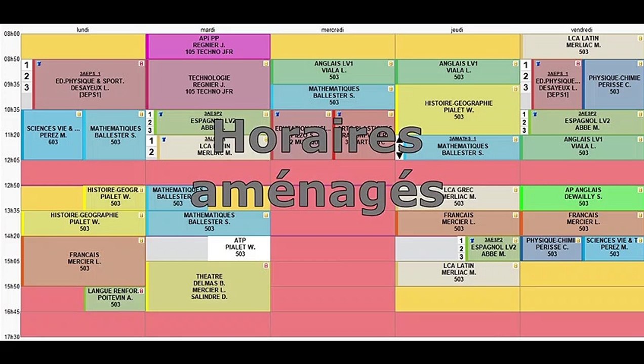 Horaires aménagés