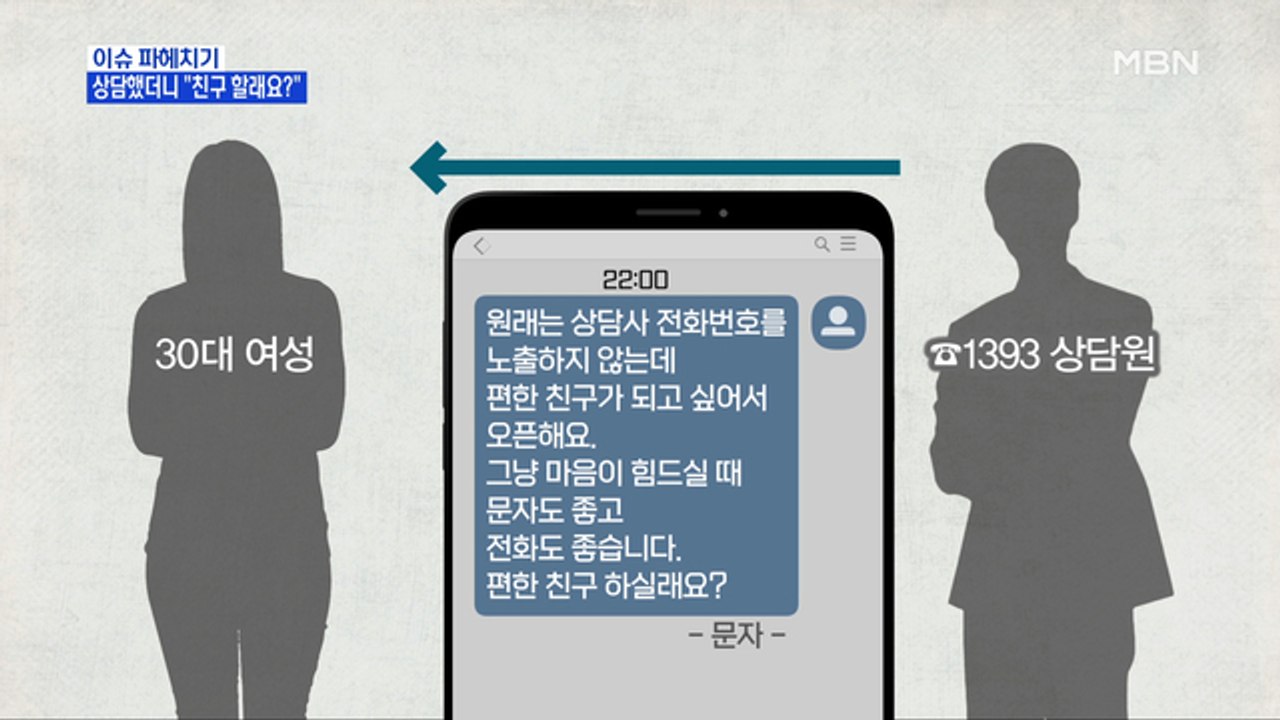 MBN 뉴스파이터-'1393' 상담했더니 온 문자 "친구 할래요?"