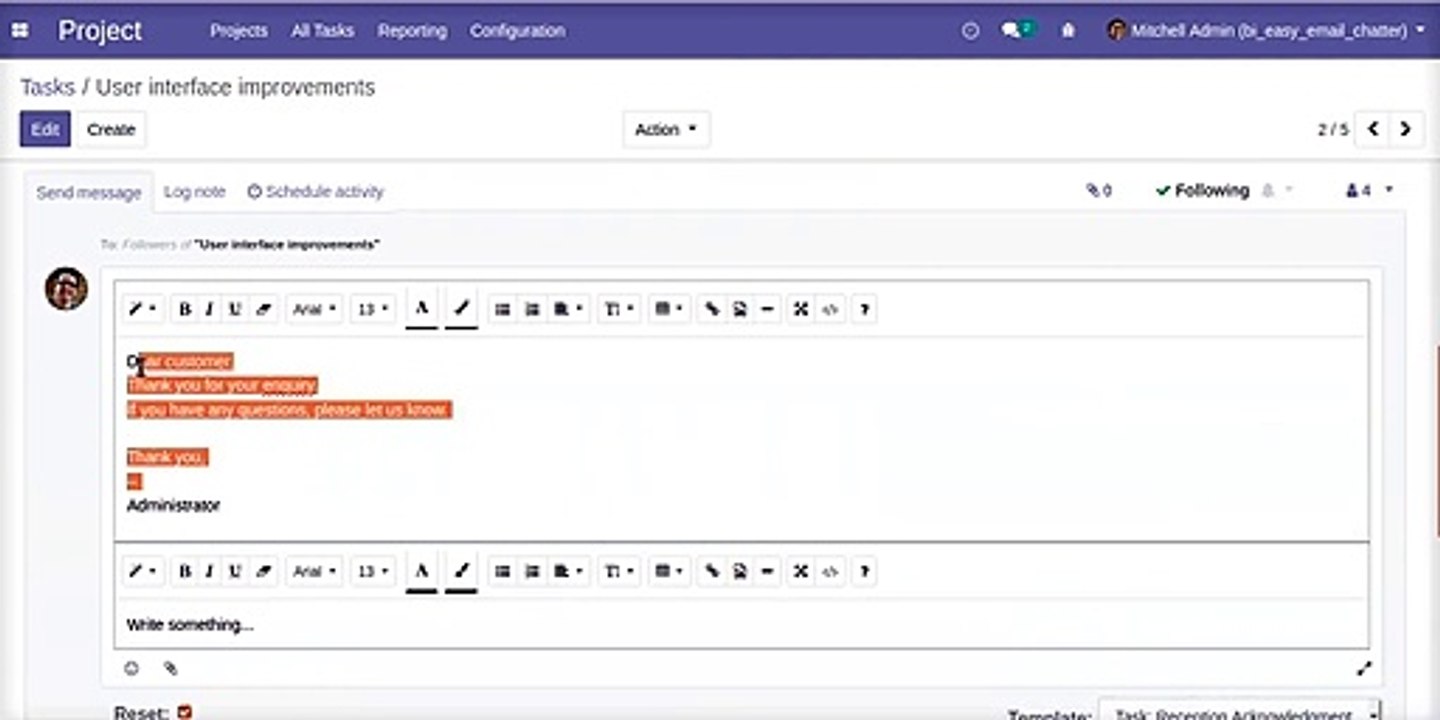How to send Email from Chatter easily |  Odoo Apps Features