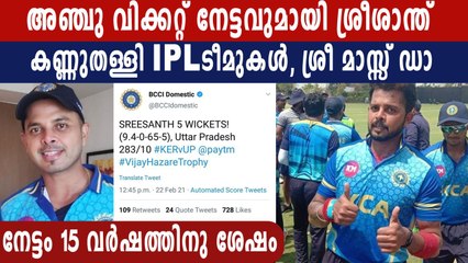 Sreesanth picks up first five-wicket haul after 15 years