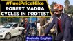 Robert Vadra attacks PM Modi over rising fuel prices, cycles to office | Oneindia News