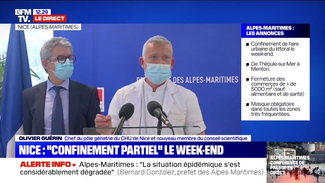 Alpes-Maritimes: Olivier Guérin (membre du Conseil scientifique) évoque un rajeunissement des patients admis en réanimation