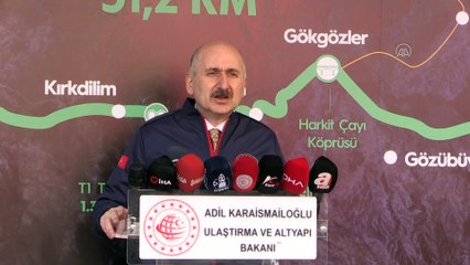 ÇORUM - Karaismailoğlu, Kırkdilim Tünelleri'ndeki T2 tünelinde ışık görme törenine katıldı (2)