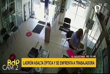 El Agustino: trabajadora se enfrenta a ladrón para evitar robo en óptica