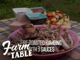 Farm To Table: Fire-roasted Goat with 3 Sauces and Roasted Veggies recipe