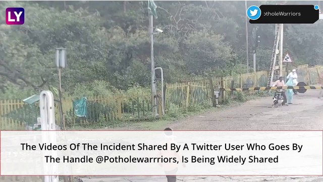 Speeding Truck Rams Into Railway Crossing Near Madhya Pradeshs Sagar District; Viral Video Shows People Running For Their Lives