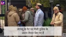 JNU Violence: जेएनयू की सुरक्षा बढ़ाई गई, गेट पर दिल्ली पुलिस के जवानों की तैनाती