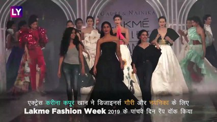 Download Video: Lakme Fashion Week 2019: करीना कपूर खान ब्लैक आउटफिट में गौरी-नयनिका के लिए बनीं शो स्टॉपर