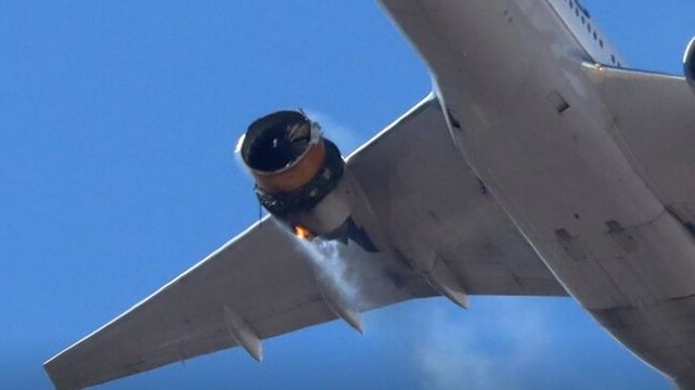 Image of the Day: Dramatic video shows United Airlines plane engine on fire mid-air