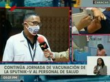 Jornada de vacunación de la SPUTNIK-V en Clínica Caricuao estima inmunizar 110 personas que conforman el personal médico por día