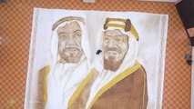 بالفيديو.. سعودية تدخل «غينيس» بأكبر لوحة من القهوة
