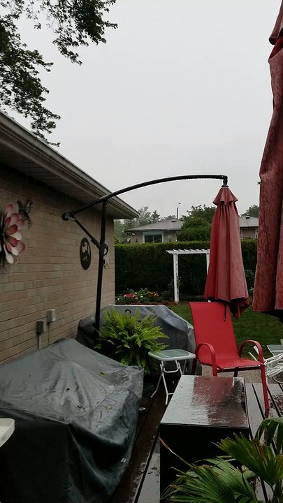 Lighting Strikes Close During a Storm