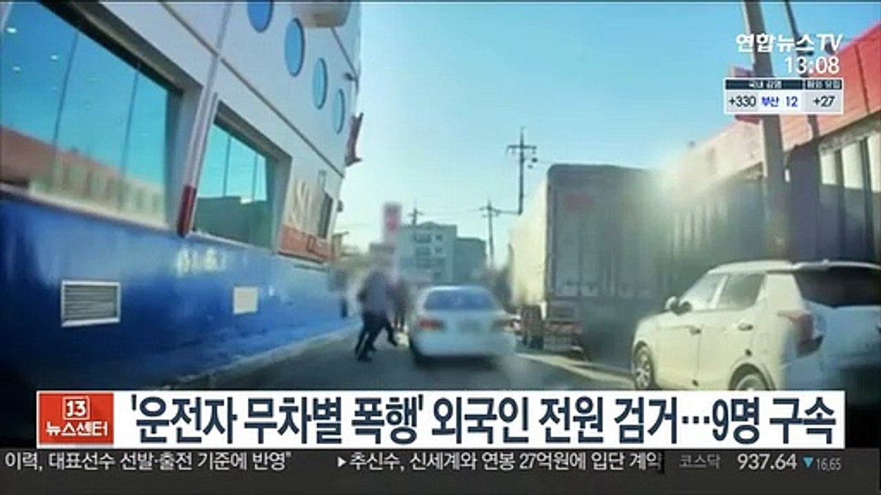 '운전자 무차별 폭행' 외국인 전원 검거…9명 구속