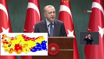 Cumhurbaşkanı Recep Tayyip Erdoğan:“Hafta sonu sokağa çıkma kısıtlaması düşük ve orta riskli illerde, yüksek ve çok yüksek riskli illerde bir müddet daha Pazar günü devam edecek. Ülkemizin tamamında süren akşam 21.00 ile sabah 05.00 aras