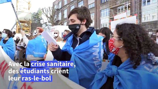 Covid-19: des étudiants manifestent à Bruxelles contre la précarité